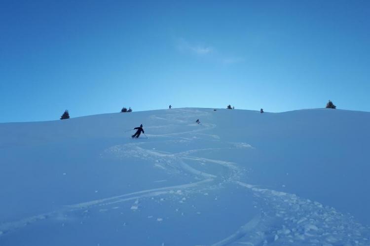 Christophe, Léna, Quentin en pleine glisse...